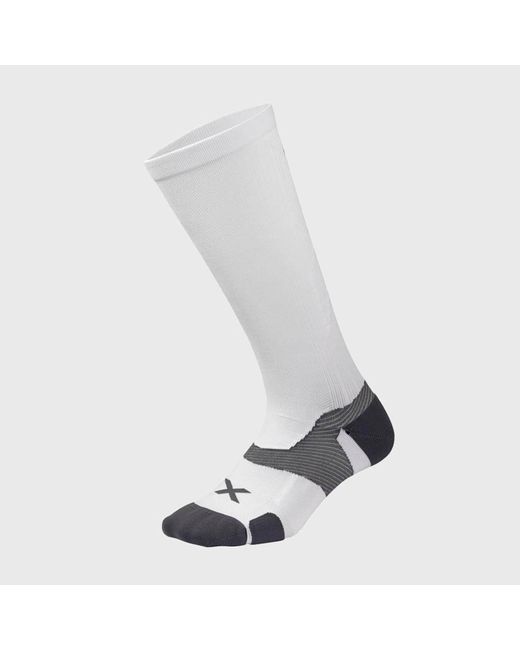 2Xu Vectr Cushion Full Length Compression Socks White/Grey