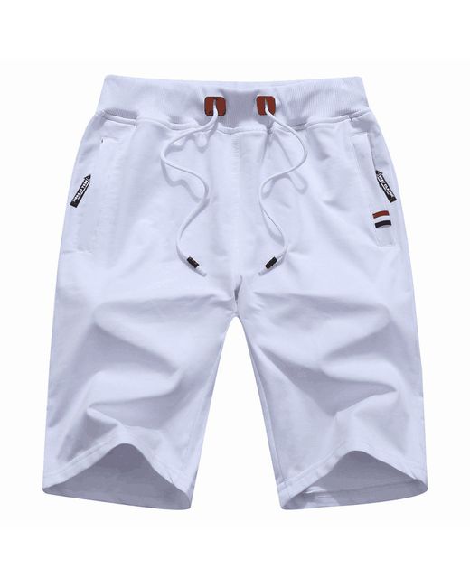 ArmadaDeals Casual Loose Elastic Waist Shorts with Zip Pockets L