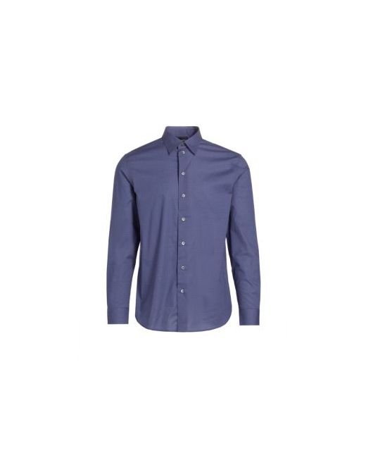 Emporio Armani Geometric Cotton-Blend Button-Front Shirt