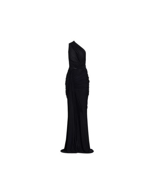 Norma Kamali Diana Ruched One-Shoulder Fishtail Gown