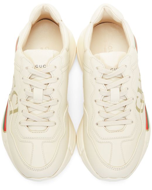 Gucci Women's White Off Vintage Logo Rhyton Sneakers