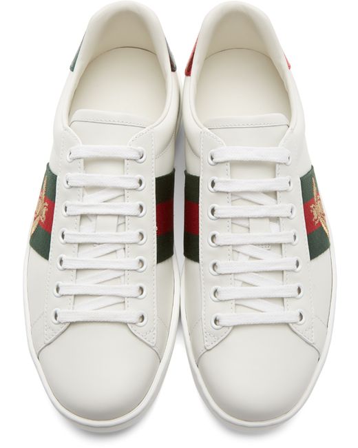 Gucci Men's White Bee New Ace Sneakers