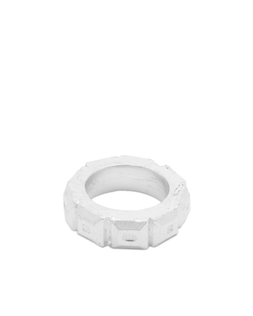 The Ouze Mens Square-Cut Hallmark Ring END. Clothing