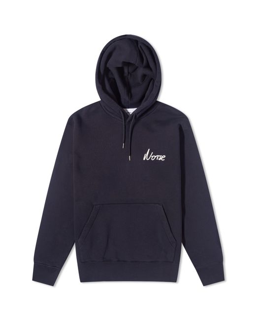 Norse Projects Arne Relaxed Chain Stitch Logo Hoodie in END. Clothing