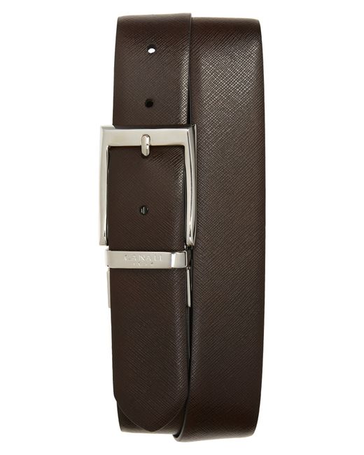 Canali Reversible Calfskin Leather Belt in at