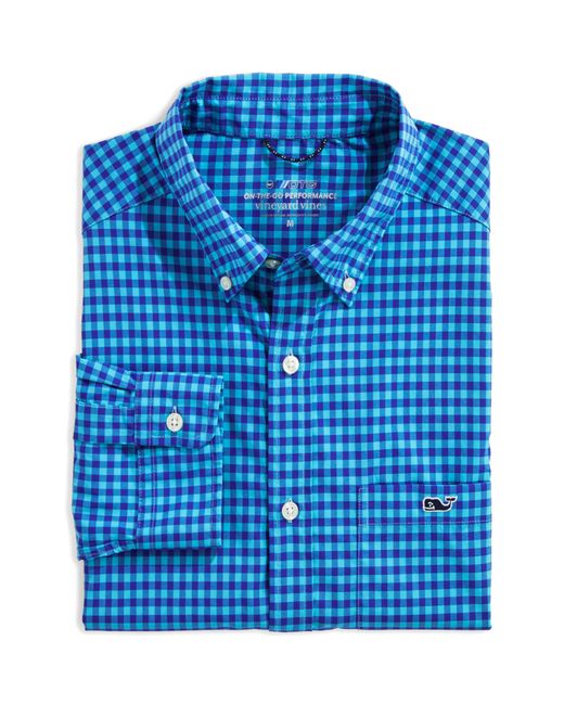 Vineyard Vines Gingham On-The-Go Button-Down Shirt