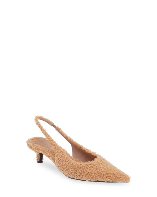 Jeffrey Campbell Persona Faux Shearling Pointed Toe Slingback Pump