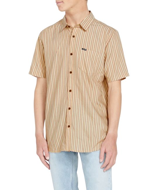 Volcom Barstone Classic Fit Stripe Short Sleeve Button-Up Shirt
