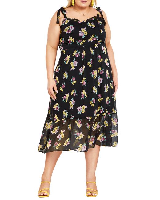 City Chic Ariadne Floral Sundress in at