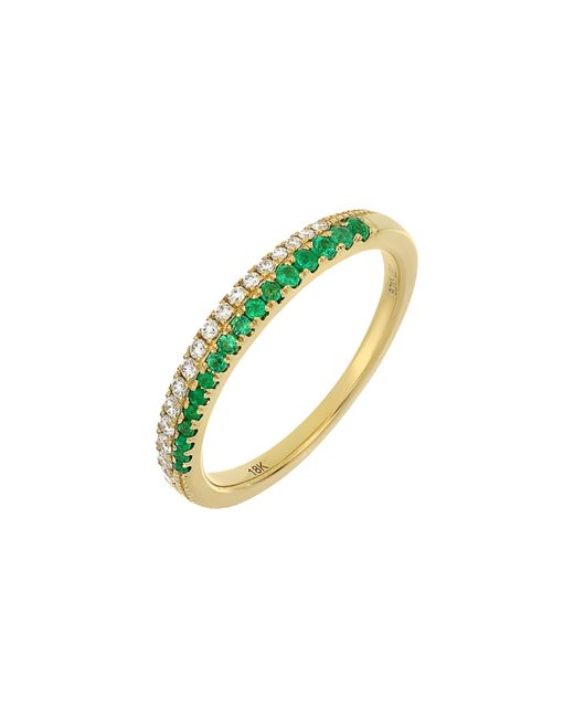 Bony Levy El Mar Two-Row Diamond Emerald Ring in at