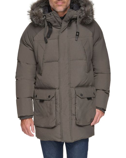 Andrew Marc Suntel Water Resistant Down Parka with Removable Faux Fur Trim in at