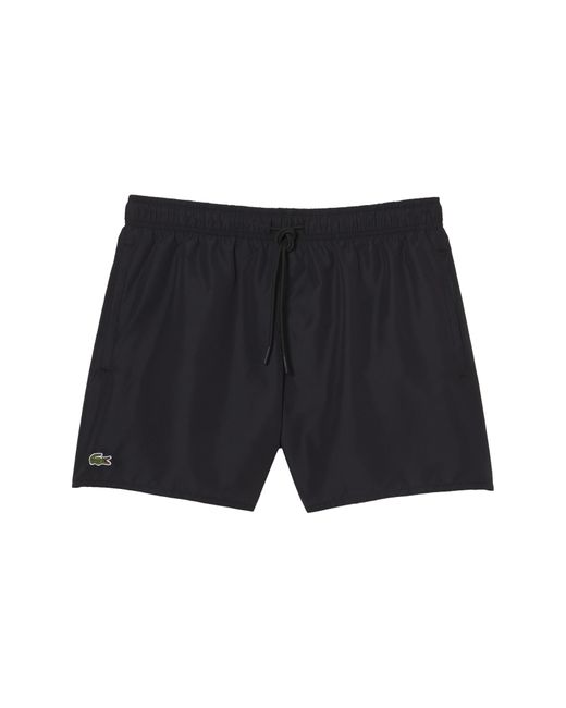 Lacoste Recycled Polyester Swim Trunks in 964 Noir/Vert at