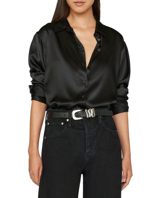 Frame The Standard Stretch Silk Button-Up Shirt in at