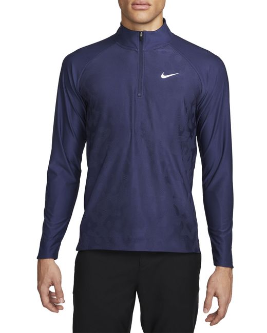 Nike Dri-FIT ADV Tour Long Sleeve Golf Shirt in Midnight Navy/White at