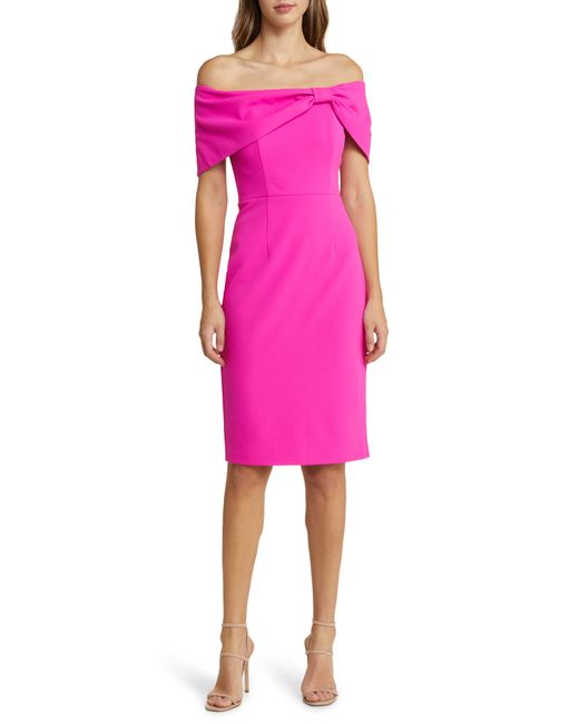 Vince Camuto Bow Collar Off the Shoulder Dress
