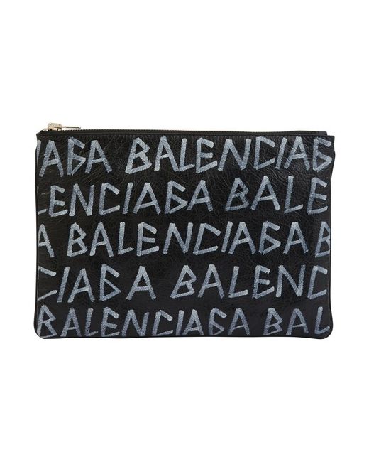 Balenciaga Graffiti leather briefcase