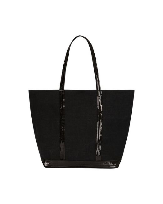 Vanessa Bruno Linen and Sequins L zipped Cabas Tote