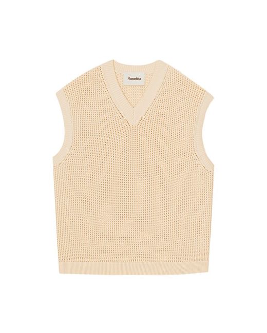 Nanushka Textured cotton v-neck vest