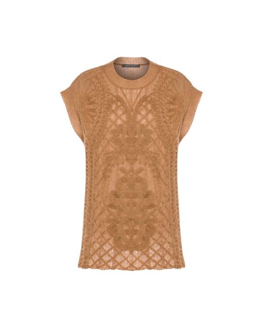 Alberta Ferretti Knitted top with cornely embroidery