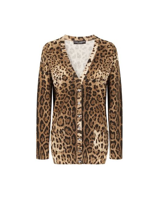 Dolce & Gabbana Leopard-print cashmere cardigan