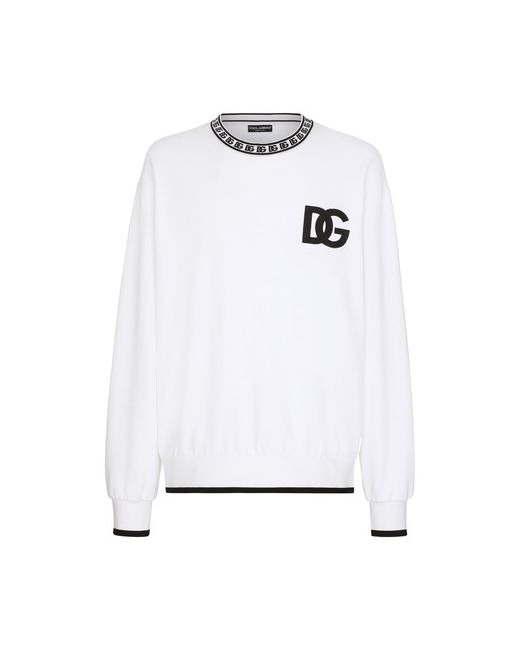 Dolce & Gabbana Jersey round-neck sweatshirt with DG embroidery