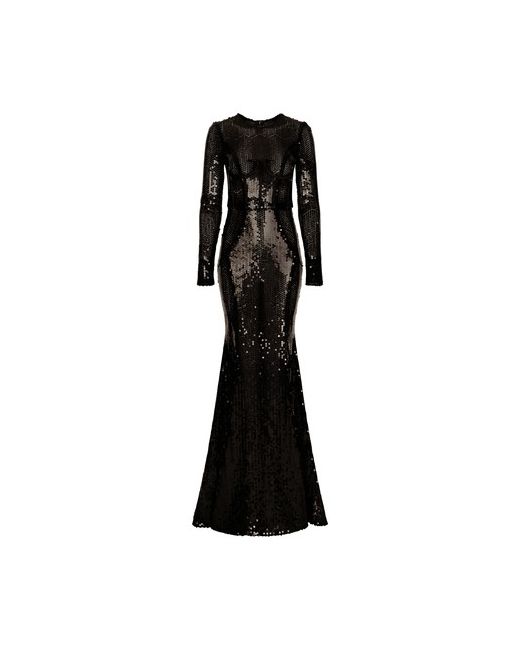 Dolce & Gabbana Long sequined dress with corset detailing
