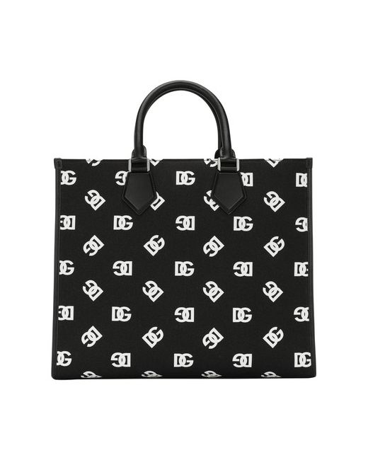 Dolce & Gabbana Large canvas shopper with all-over DG logo