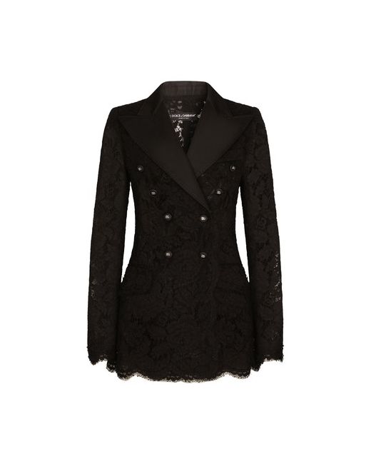 Dolce & Gabbana Branded stretch lace Turlington blazer
