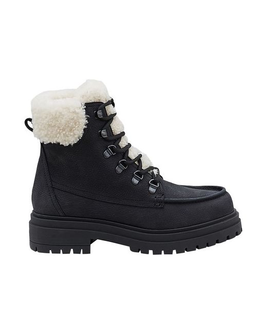Yves Salomon Nubuck Calf And Shearling Lace-Up Boots