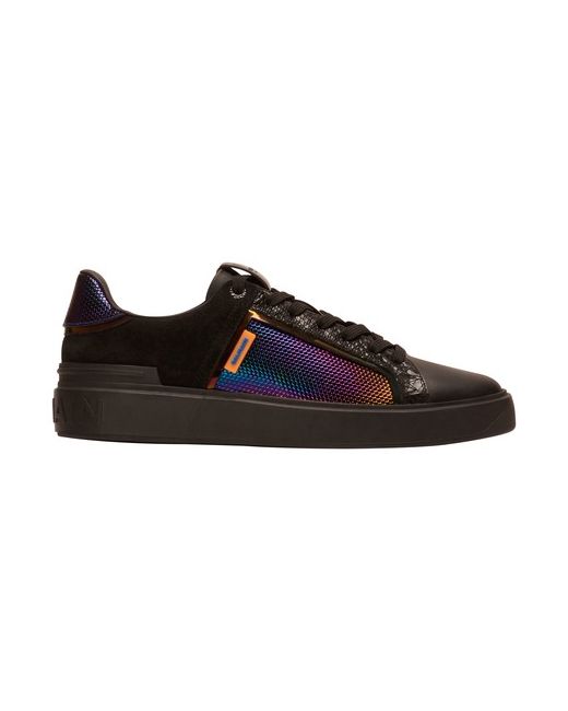 Balmain B-Court trainers in python-effect leather