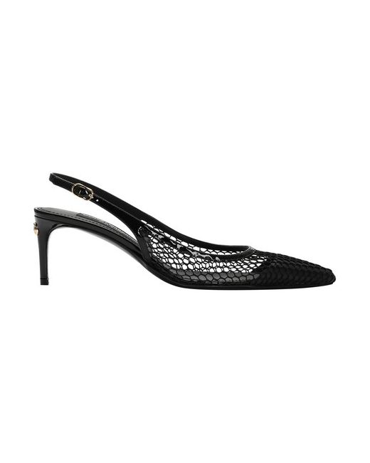 Dolce & Gabbana Patent leather and mesh slingbacks