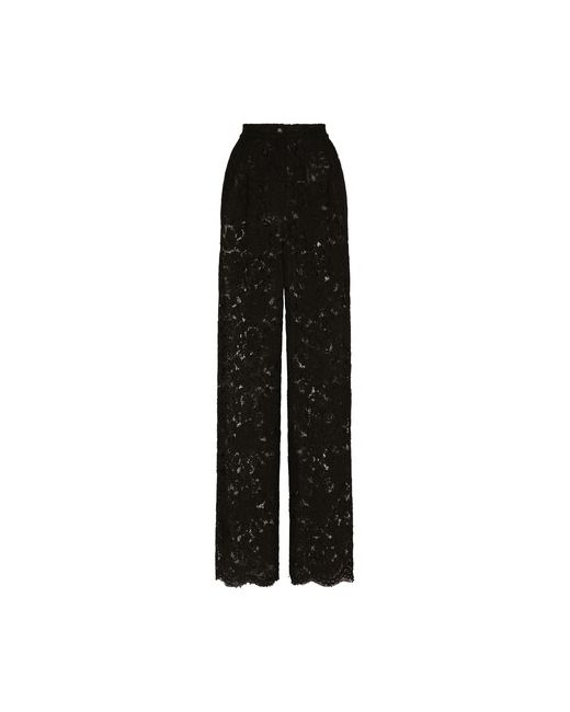 Dolce & Gabbana Flared branded stretch lace pants