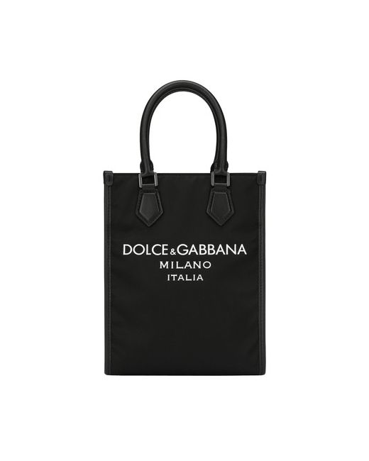 Dolce & Gabbana Small nylon bag with rubberized logo