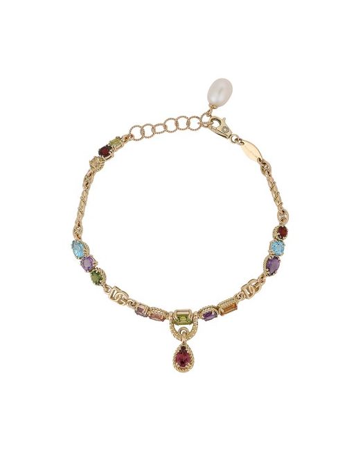 Dolce & Gabbana 18kt yellow bracelet with mutlicolored fine gemstones