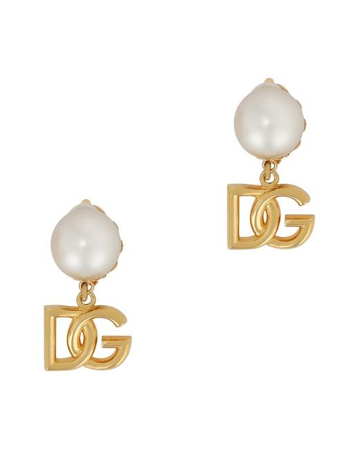 Dolce & Gabbana Earrings with DG logo and pearl
