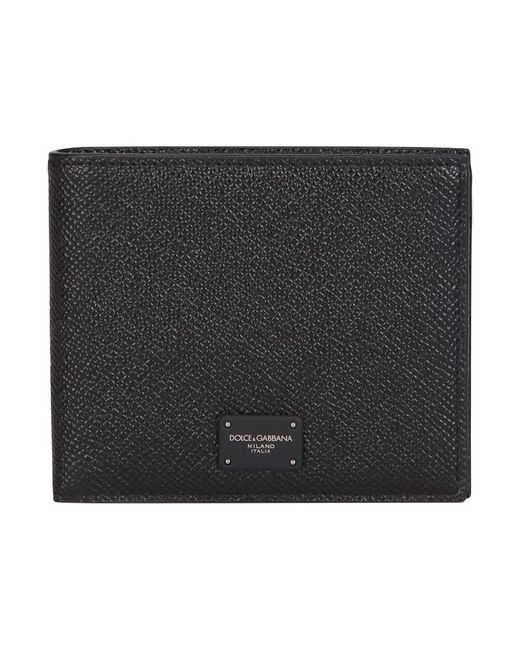 Dolce & Gabbana Dauphine calfskin bifold wallet with branded plate