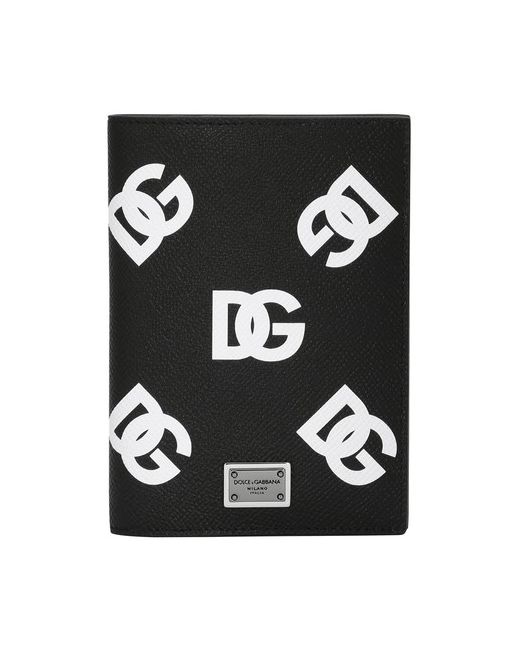 Dolce & Gabbana Calfskin passport case with all-over DG print