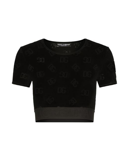 Dolce & Gabbana Flocked jersey T-shirt with all-over DG logo
