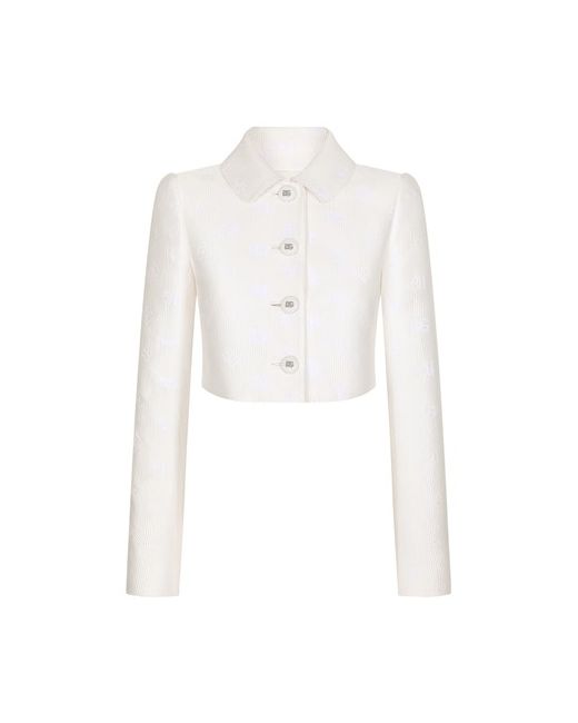 Dolce & Gabbana Short jacquard jacket with all-over DG logo