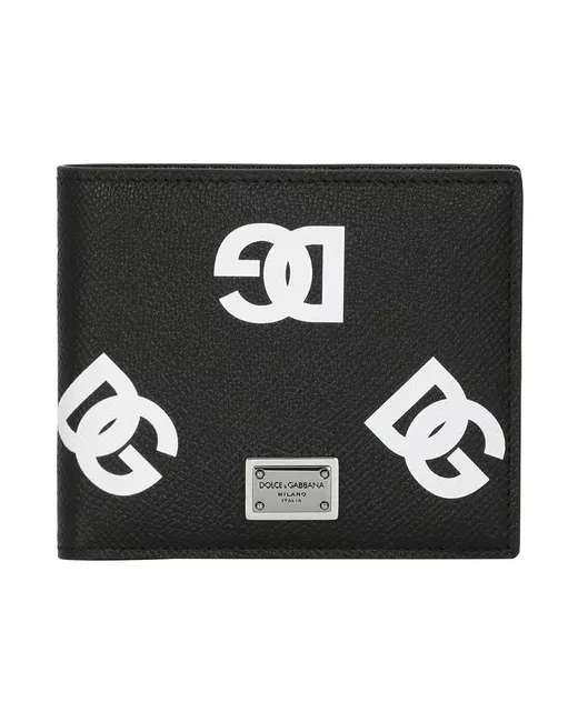 Dolce & Gabbana Calfskin bifold wallet with all-over DG print