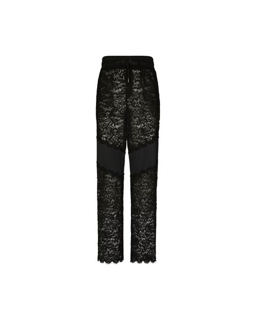 Dolce & Gabbana Cordonetto lace and jersey jogging pants