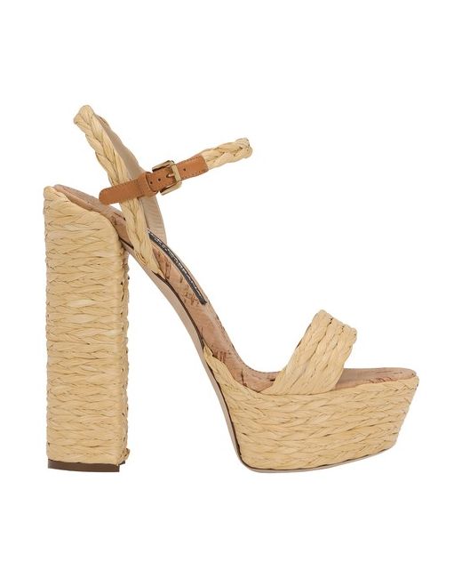 Dolce & Gabbana Woven raffia platform sandals