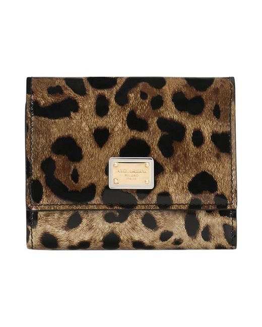 Dolce & Gabbana Polished calfskin wallet with leopard print