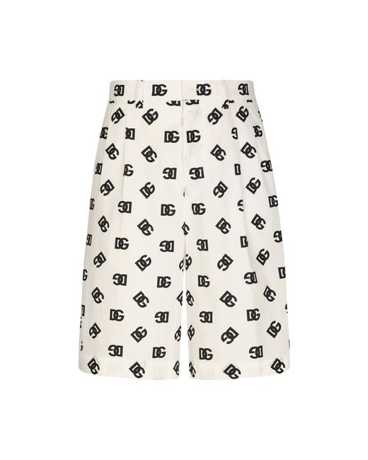 Dolce & Gabbana Cotton poplin shorts with DG Monogram print