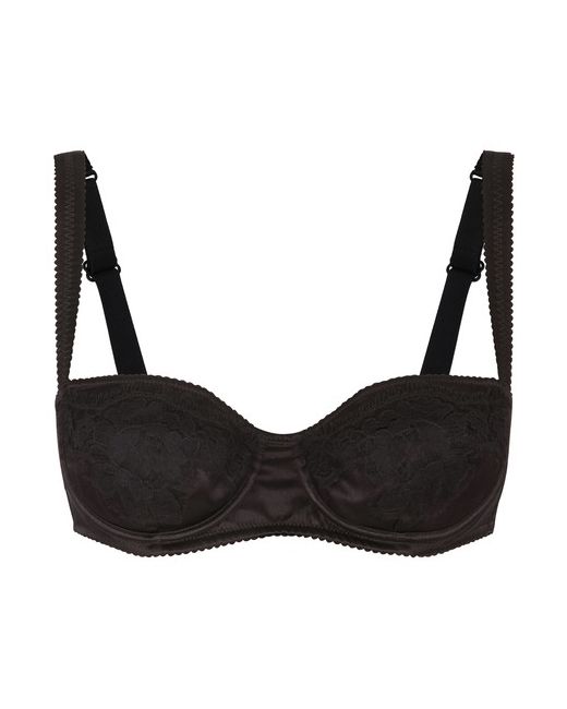 Dolce & Gabbana Satin balconette bra with lace detailing