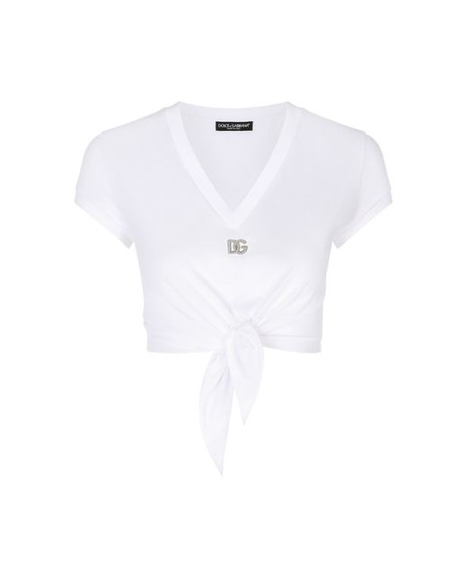 Dolce & Gabbana Jersey T-Shirt with Knot and DG Logo