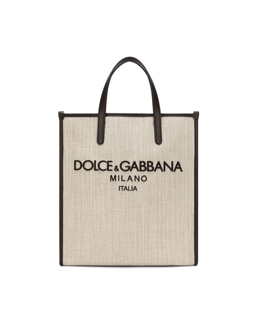 Dolce & Gabbana Small Structured Canvas Tote Bag