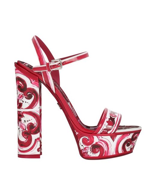 Dolce & Gabbana Printed Patent Leather Platform Sandals