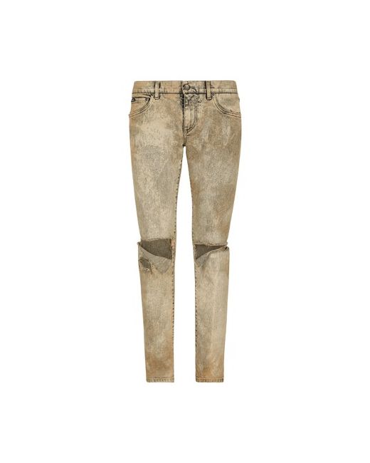 Dolce & Gabbana Skinny Stretch Jeans with Overdye and Rips
