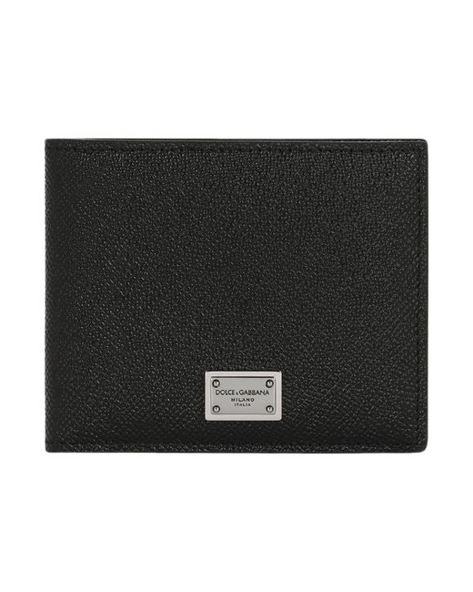 Dolce & Gabbana Calfskin bifold wallet with logo tag